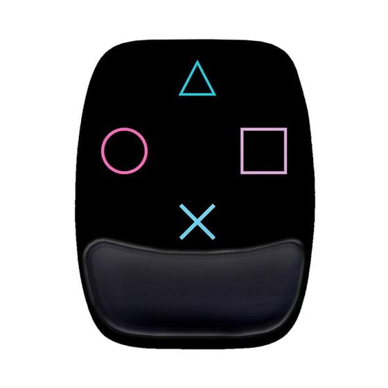 Imagem de Mouse Pad Ergonomico Botão Playstation Game Geek