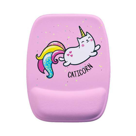 Imagem de Mouse Pad Ergonomico Caticorn Gato Rosa