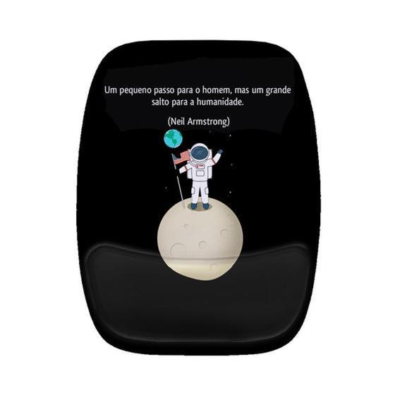 Imagem de Mouse Pad Ergonomico Frase Primeiro Homem na Lua