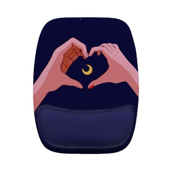 Imagem de Mouse Pad Ergonomico Mãos Lua Coração