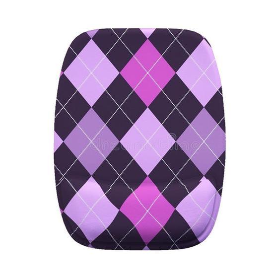 Imagem de Mouse Pad Ergonomico Xadrez Rosa Roxo Preto