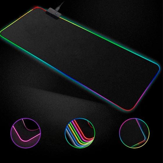 Mouse Pad Gamer 80X30Cm Preto Antiderrapante - Relet Imagem de Mouse Pad Gamer 80X30Cm Preto Antiderrapante
