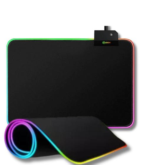 Imagem de Mouse PAD Gamer Antiderrapante performance com LED na borda 7 Cores