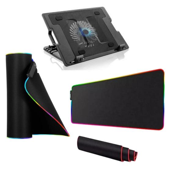 Mouse Pad Gamer + Base Cooler Para Notebook Acer Gamer Nitro 5 BMax Suporte para Notebook