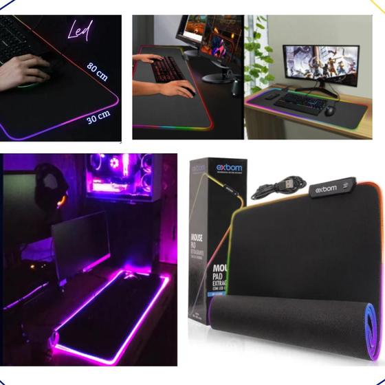 Mouse Pad Gamer Grande 80 X 30 Cm Mousepad Iluminado Led Rgb é boa?