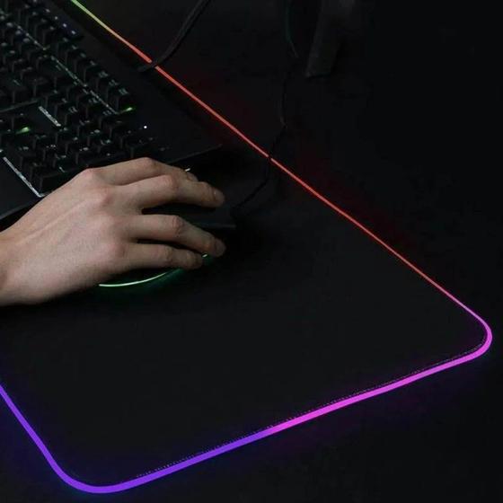 Mouse Pad Gamer Grande 80 X 30 Cm Mousepad Iluminado Led Rgb MP-LED3080 - Exbom Menor preço em Mouse Pad Gamer Grande 80 X 30 Cm Mousepad Iluminado Led Rgb MP-LED3080 - Exbom