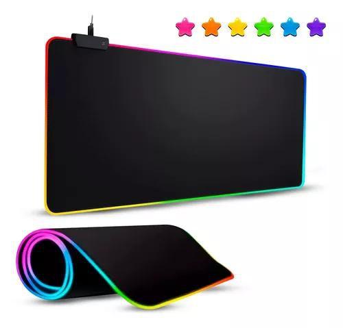 Imagem de Mouse Pad Gamer Grande com Borda LED RGB e 11 Efeitos 80x30cm