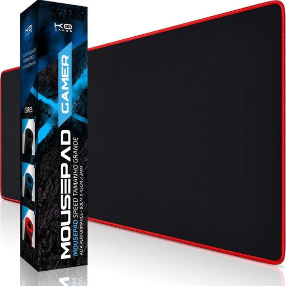 Mouse Pad Gamer Grande Desk Pad Borda Costurada 90x40 Mousepad Speed Menor preço em Mouse Pad Gamer Grande Desk Pad Borda Costurada 90x40 Mousepad Speed