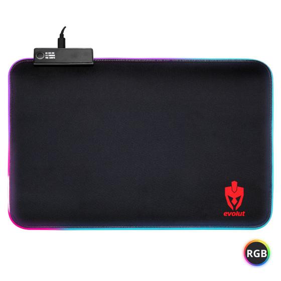 Imagem de Mouse Pad Gamer RGB Speed 26,5 x 36,3 CM Preto EG410 Evolut