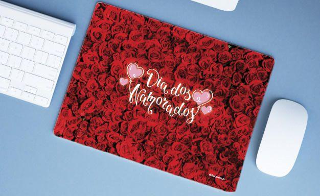 Imagem de Mouse Pad Grande Presente Rosas Dia dos Namorados