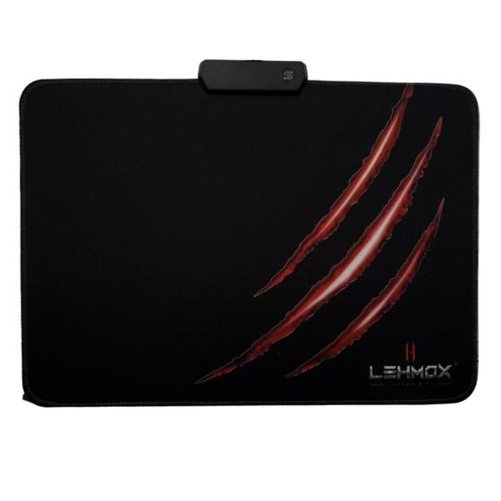 Imagem de Mouse Pad Preto Gamer 25Cmx35Cm 7 Cores Led Rgb Lehmox