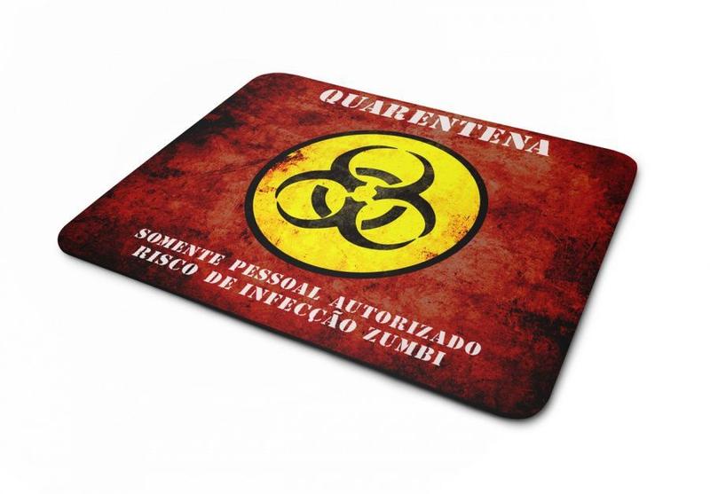 Imagem de Mouse pad Zumbi Aviso Quarentena