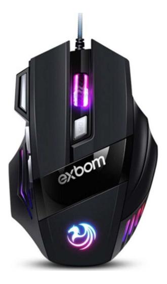 Imagem de Mouse Para Jogo 7 Botões Gamer Rgb Exbom Usb 3200dpi Msg260