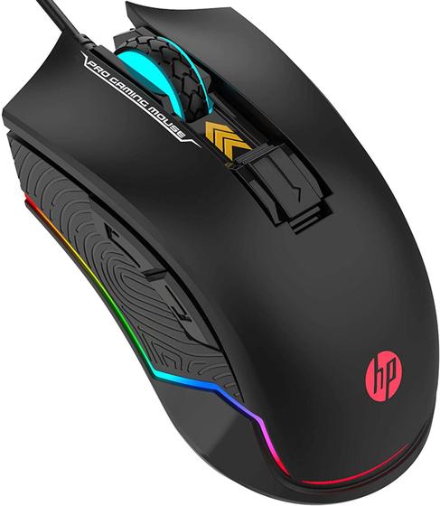 Imagem de Mouse para jogos HP Wired LED RGB retroiluminado 6200 DPI com 6 botões