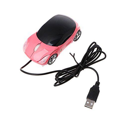 Imagem de Mouse para mouse óptico com fio USB em forma de carro esportivo He Cool