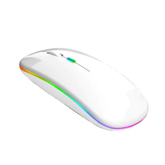 Imagem de Mouse Recarregável Bluetooth Sem Fio Gamer  Led Rgb 2.4 ghz