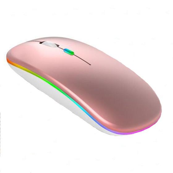 Imagem de Mouse Recarregável Bluetooth Sem Fio Gamer  Led Rgb 2.4 ghz