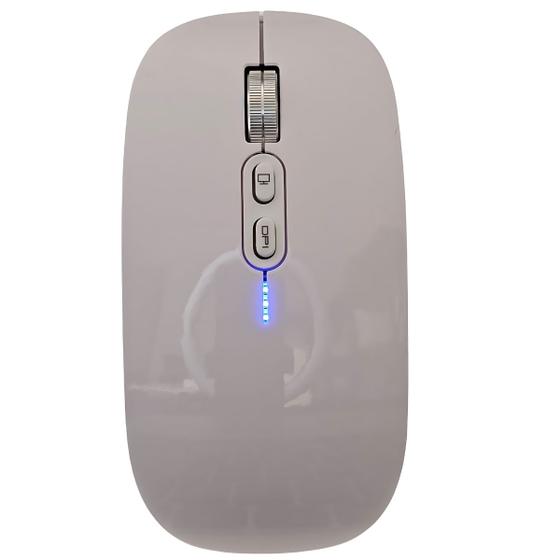 Imagem de Mouse Recarregável Com 2 Bluetooth + USB Para Macbook Air Pro M1 M2 M3