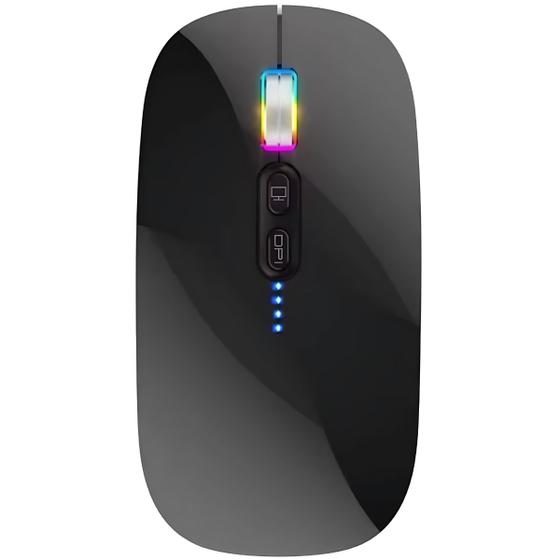 Imagem de Mouse Recarregável Com 2 Bluetooth + USB Para Macbook Air Pro M1 M2 M3