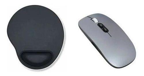 Imagem de Mouse Recarregável + Mouse Pad Para Notebook Dell - Cinza