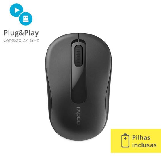 Imagem de Mouse Sem Fio 1000dpi Ra007 Preto