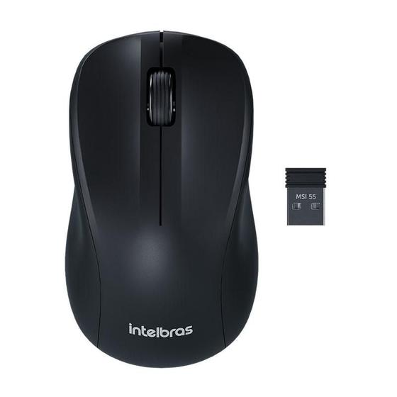 Imagem de Mouse sem fio 1600 dpi MSI 55 Preto - Intelbras