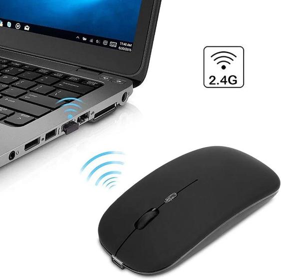 Imagem de Mouse Sem Fio 2.4 Ghz Ubs Optico Led Gamer Recarregável Ergonômico Rgb Wirelles Notebook