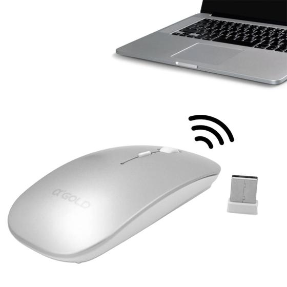 Mouse Wireless Óptico Led 1600 Dpis Ms04a Agold