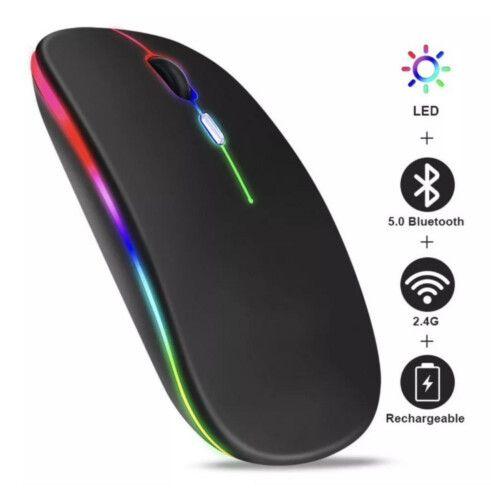 Imagem de Mouse sem Fio Bluetooth 5.2 &amp Wireless 2.4Ghz USB C Recarregável DPI Ajustável - AP04