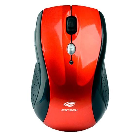 Imagem de Mouse sem Fio C3 Tech M-W012 RD V2 - Receptor Nano USB - 2.4GHz - 1600dpi - vermelho