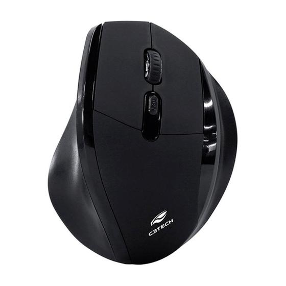 Imagem de Mouse Sem Fio C3Tech RC, 1600DPI, Nano USB, Ergonômico, 2x Pilhas AA, Preto - M-W120BK