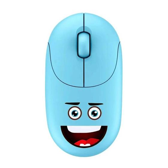 Imagem de Mouse Sem Fio KMS002 Emoji Kids Blue Bright