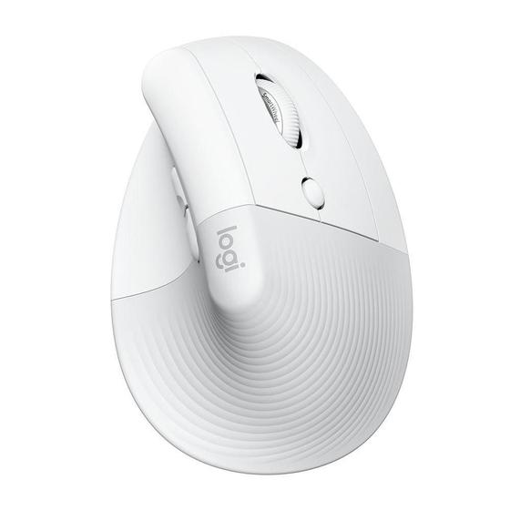 Imagem de Mouse sem fio logitech ergonomico vertical lift off white