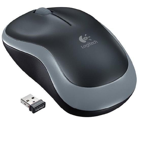 Imagem de Mouse Sem Fio Logitech M185 Cinza e Preto