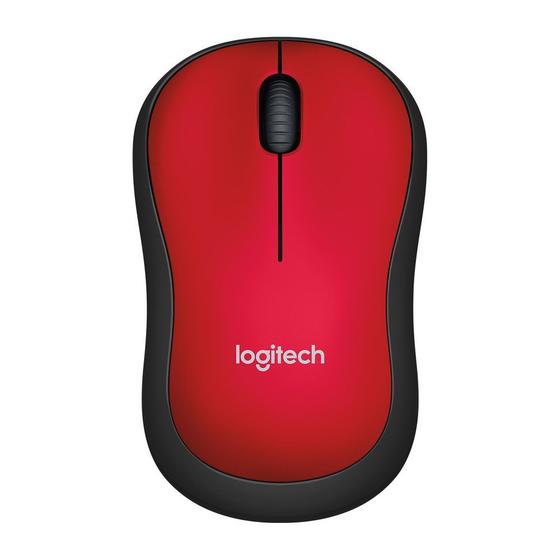 Imagem de Mouse sem fio Logitech M185 com Design Ambidestro Compacto, Conexão USB e Pilha Inclusa, Vermelho - 910-003635