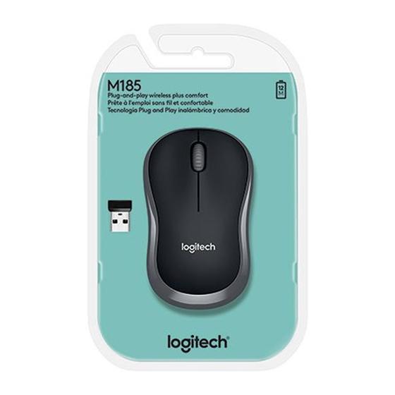 Imagem de Mouse sem fio Logitech M185 conexão USB com Design Compacto