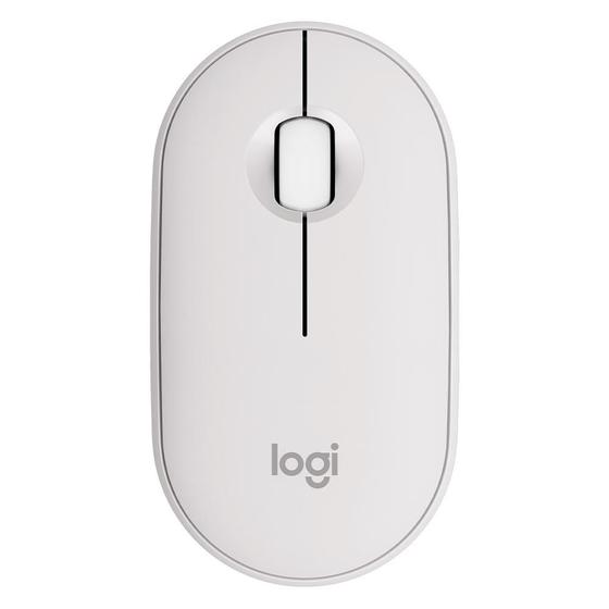Imagem de Mouse Sem Fio Logitech Pebble 2 M350s, USB Logi Bolt ou Bluetooth e Pilha Inclusa, com Clique Silencioso, Branco - 910-007047
