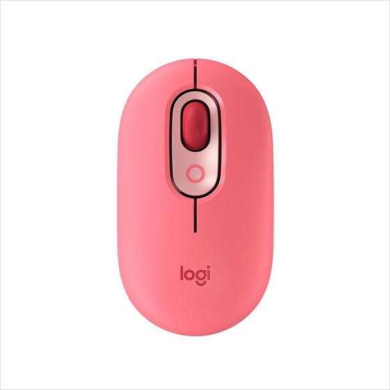 Imagem de Mouse Sem Fio Logitech POP, 4000 DPI, Botão Emoji Customizável, SilentTouch, Compacto, USB, Bluetooth, Rosa Heartbreaker - 910-006551