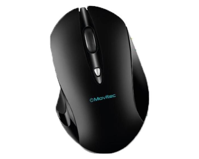 Imagem de Mouse Sem Fio Movitec 1600 DPI Emborachado 2.4Ghz Preto