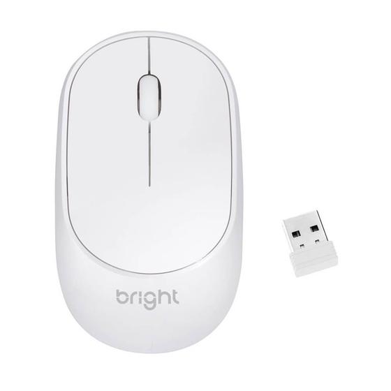 Imagem de Mouse Sem Fio MS001 Branco 1000 DPI Bright