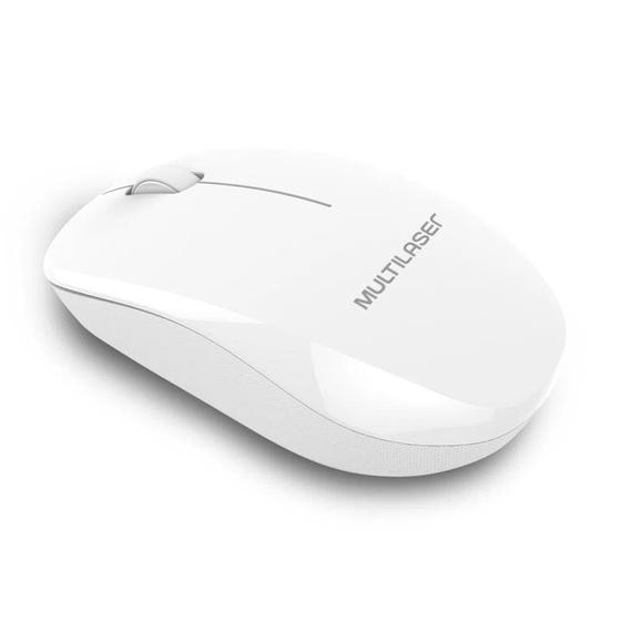 Imagem de Mouse Sem Fio Multilaser, 2.4Ghz, 1200 Dpi, Usb Power Save Com Pilha, Branco - MO310