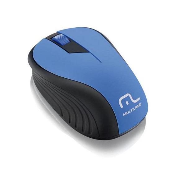 Imagem de Mouse Sem Fio Multilaser MO215 Wave Azul Wireless Óptico 1200 DPI Mini Receptor USB