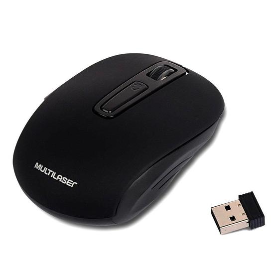 Imagem de Mouse sem Fio Multilaser MO277, USB, 2.4GHz, Preto