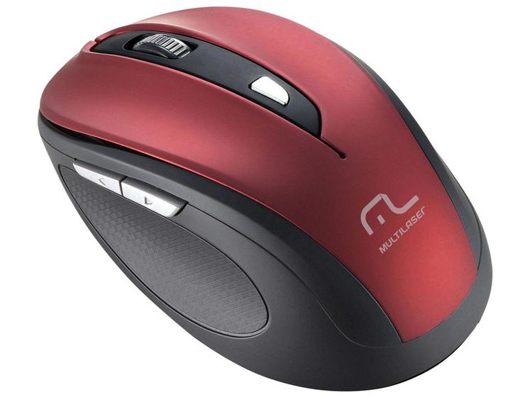 Mouse Usb Óptico Led 1600 Dpis Comfort Preto e Vermelho Mo238 Multilaser