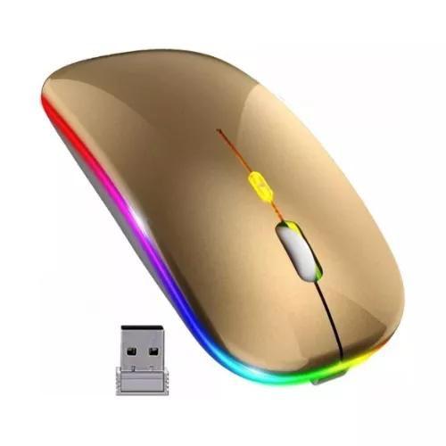 Imagem de Mouse Sem Fio Recarregável Com Led Rgb 2,4 ghz Wireless Computador Notebook Pc Universal Window