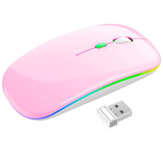 Imagem de Mouse Sem Fio Recarregável Gamer USB Wireless Para PC Jogo