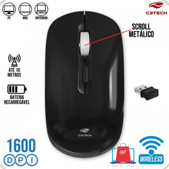 Imagem de Mouse Sem Fio Recarregável M-W80 C3TECH