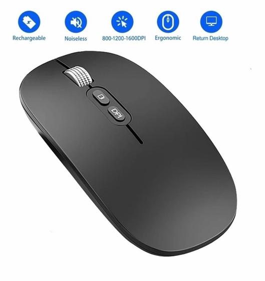 Imagem de Mouse Sem Fio Recarregável Silencioso Para Notebook Dell