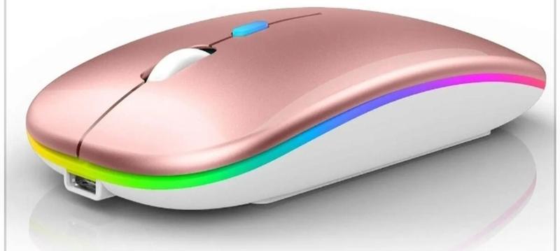 Imagem de Mouse Sem Fio Recarregável Wireless Bluetooth Led Rgb 2.4ghz