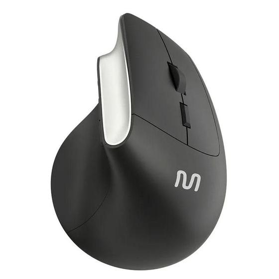 Imagem de Mouse sem fio vertical 2.4GHz 1600dpi Preto MO384 Multilaser